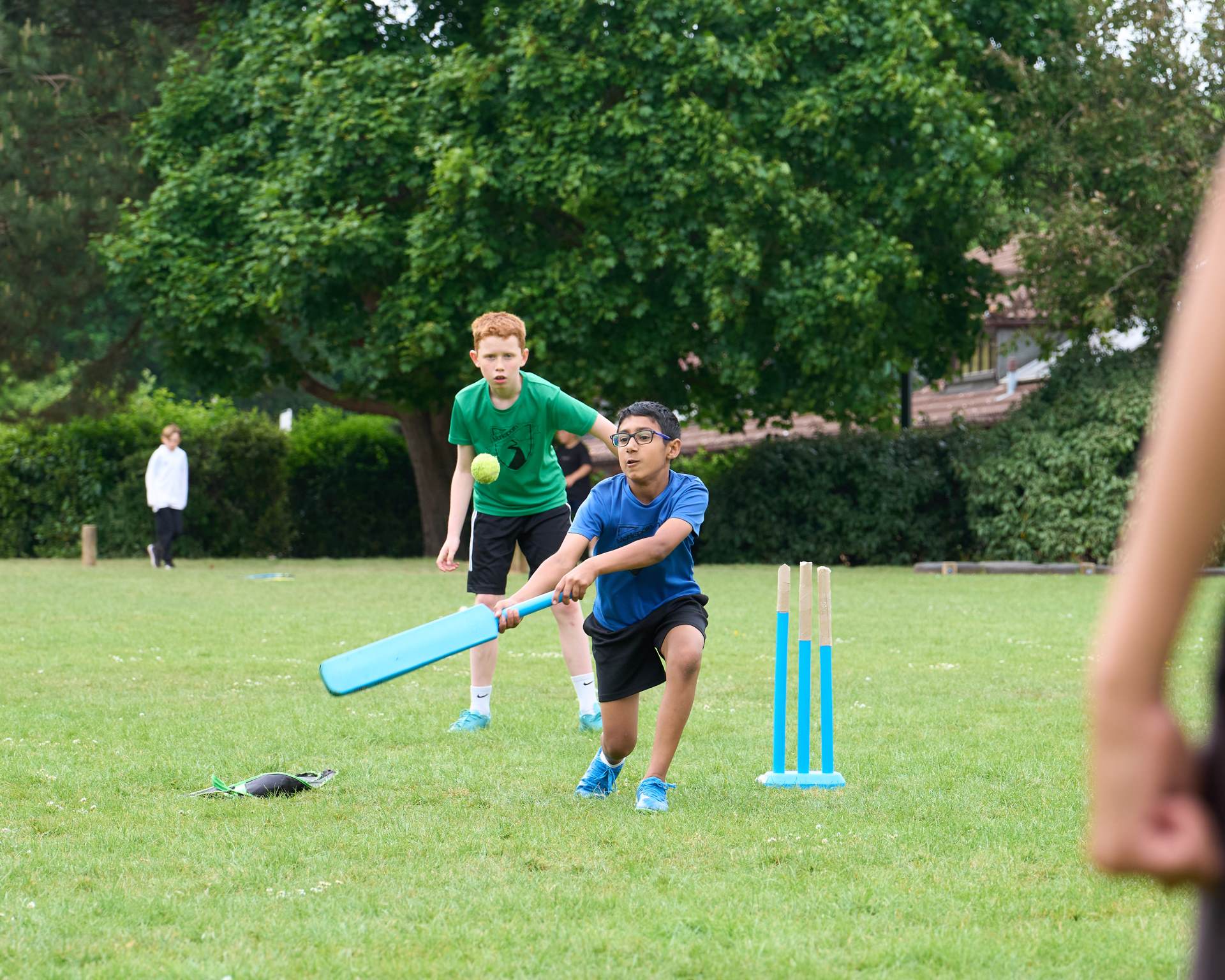 playing cricket