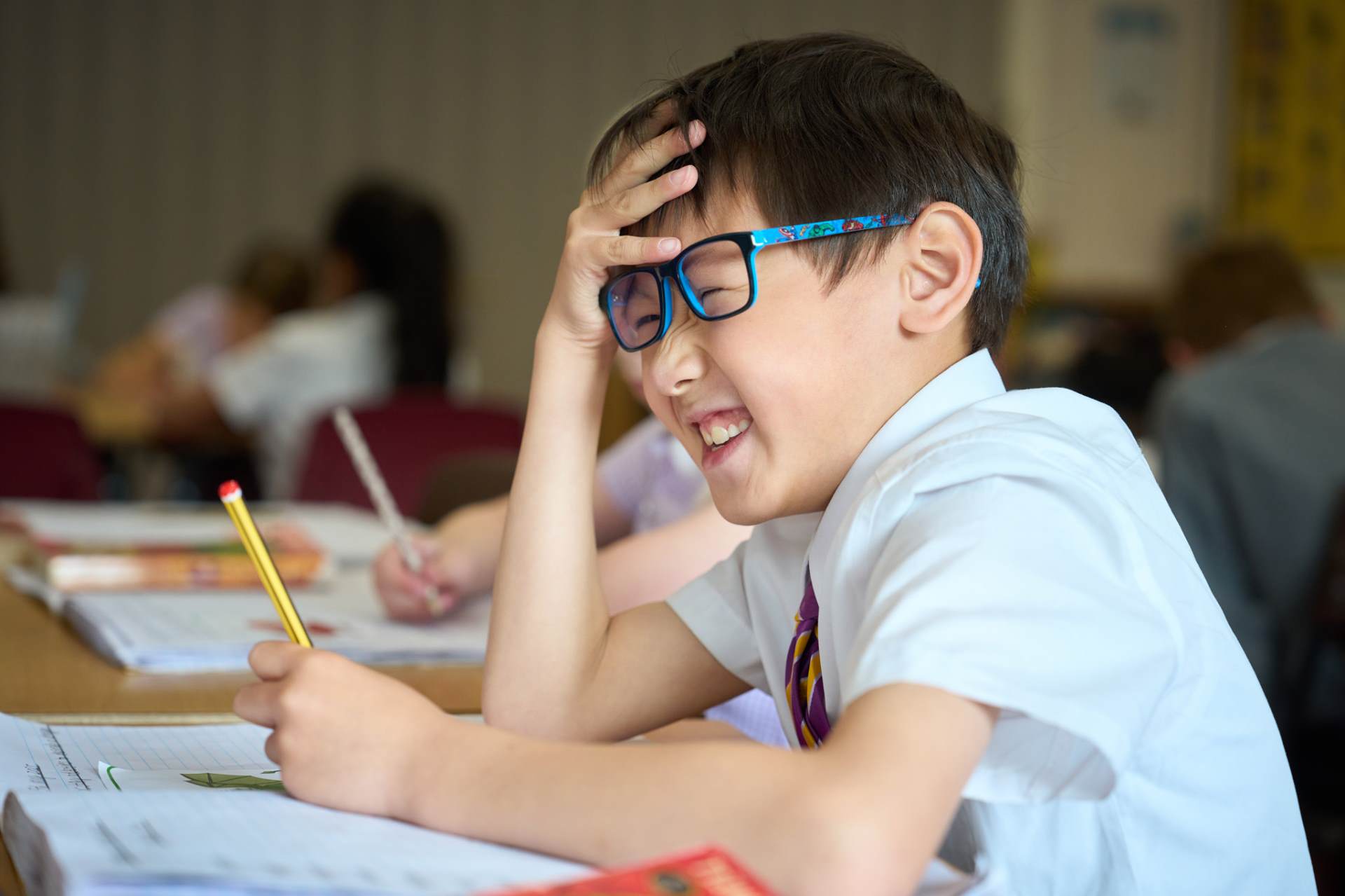 child writing