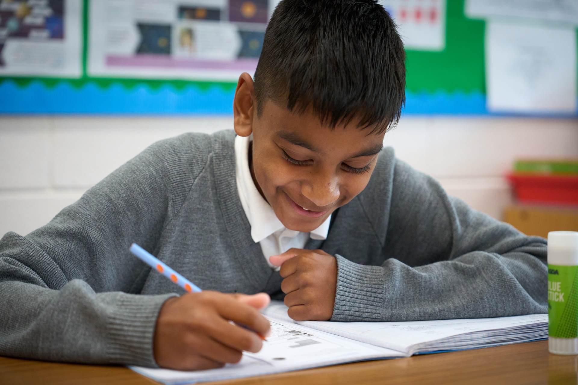 boy writing