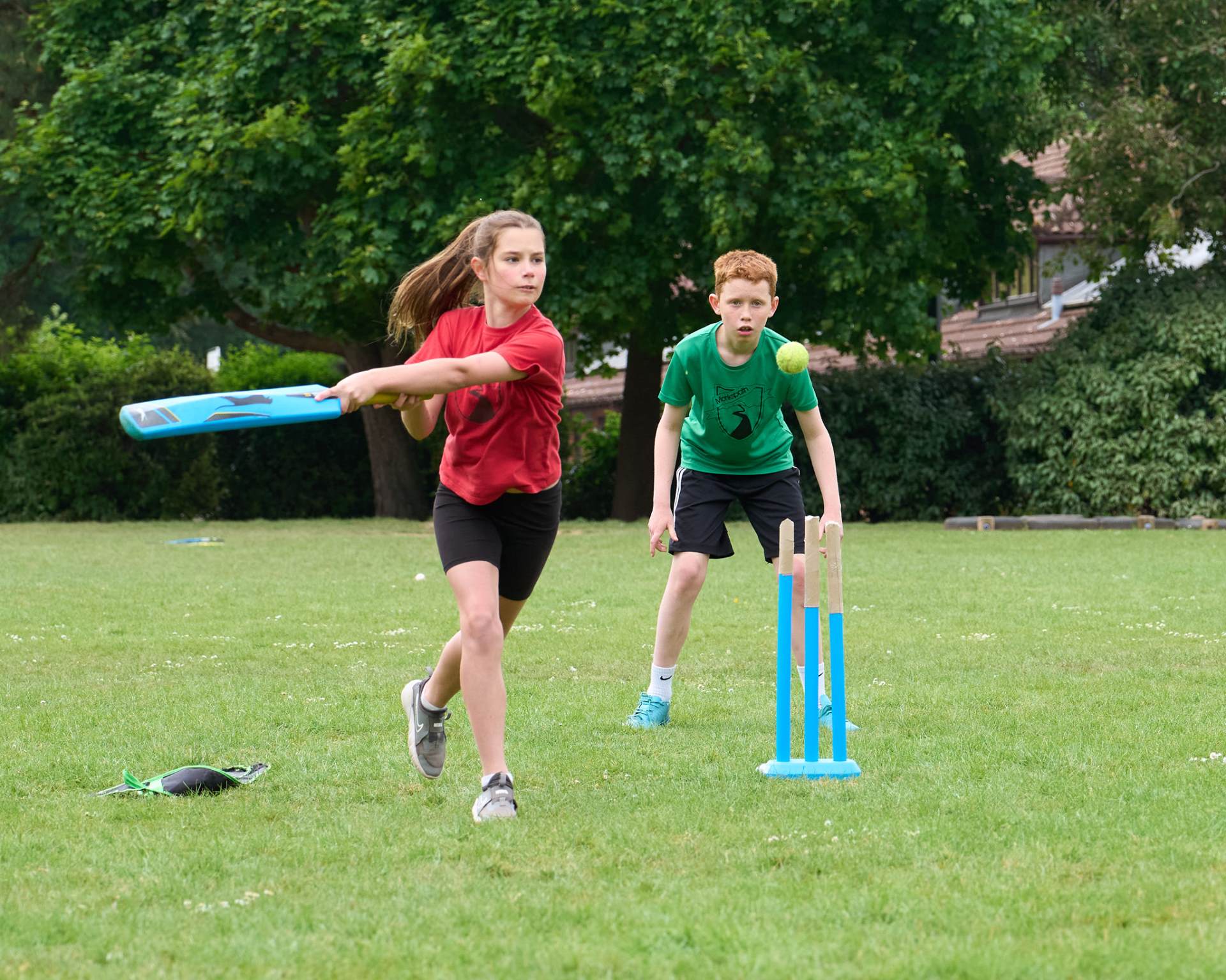 playing cricket